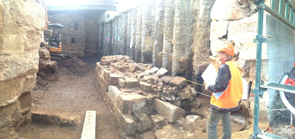 Gaol Bridge pier uncovered and documented within northern portal