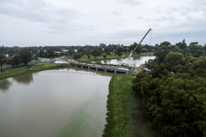 Camp Street Bridge Aerial mid construction