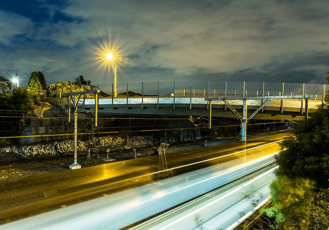 Allawah Rail Overbridge Replacement Night