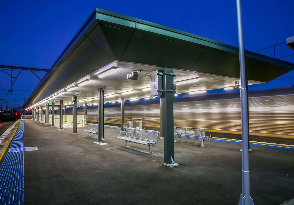 Broadmeadow Station Upgrade at nigth